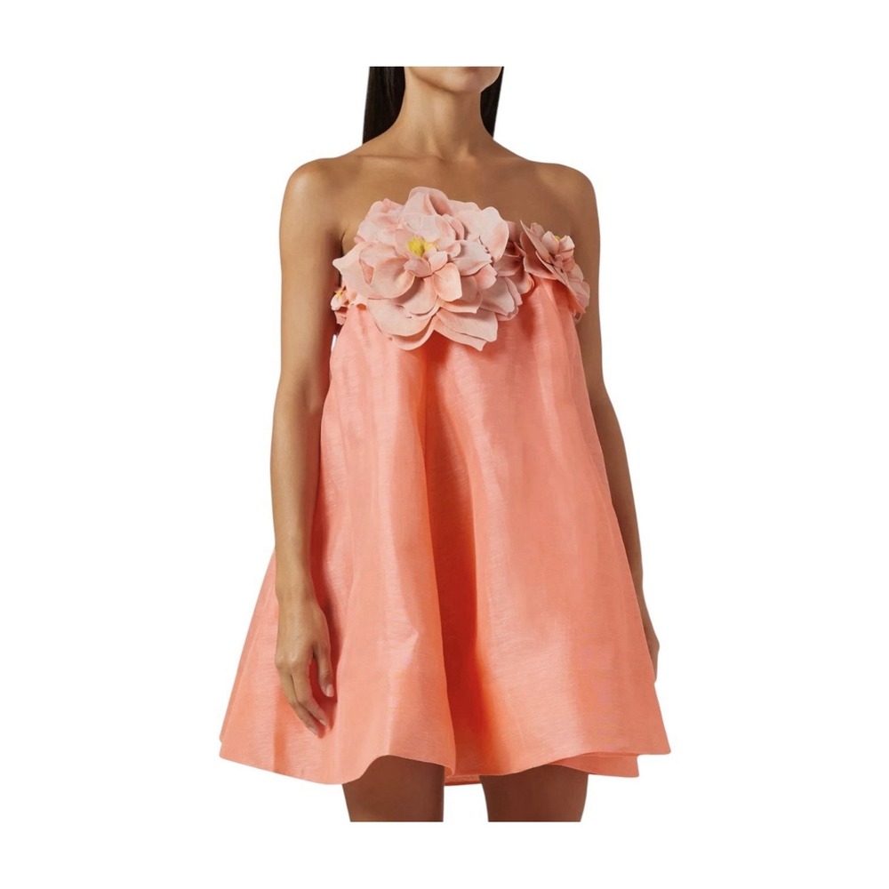 zimmermann naTura strapless mini dress Women coral Size 2 Medium Luxury Designer